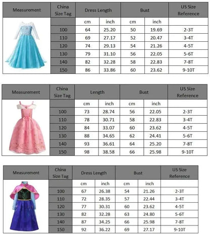 2-10Y Kids Prium Cosplay Elsa Anna Costume Dress 2025 Winter Long Mesh Princess DressGirl Christma Carnival Clothes Ball Gown