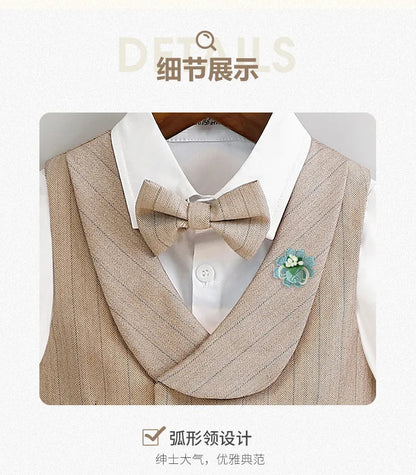 Boys Summer Photograph Dress School Kids Beaufitul Birthday Suit Children Formal Wedding Performance Luxurious Tuxedo Wear