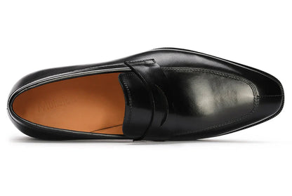Mens Penny Loafers Elegant Wedding Party Full Grain Leather Casual Dress Shoes Brown Black Business Formal Shoes Moccasins