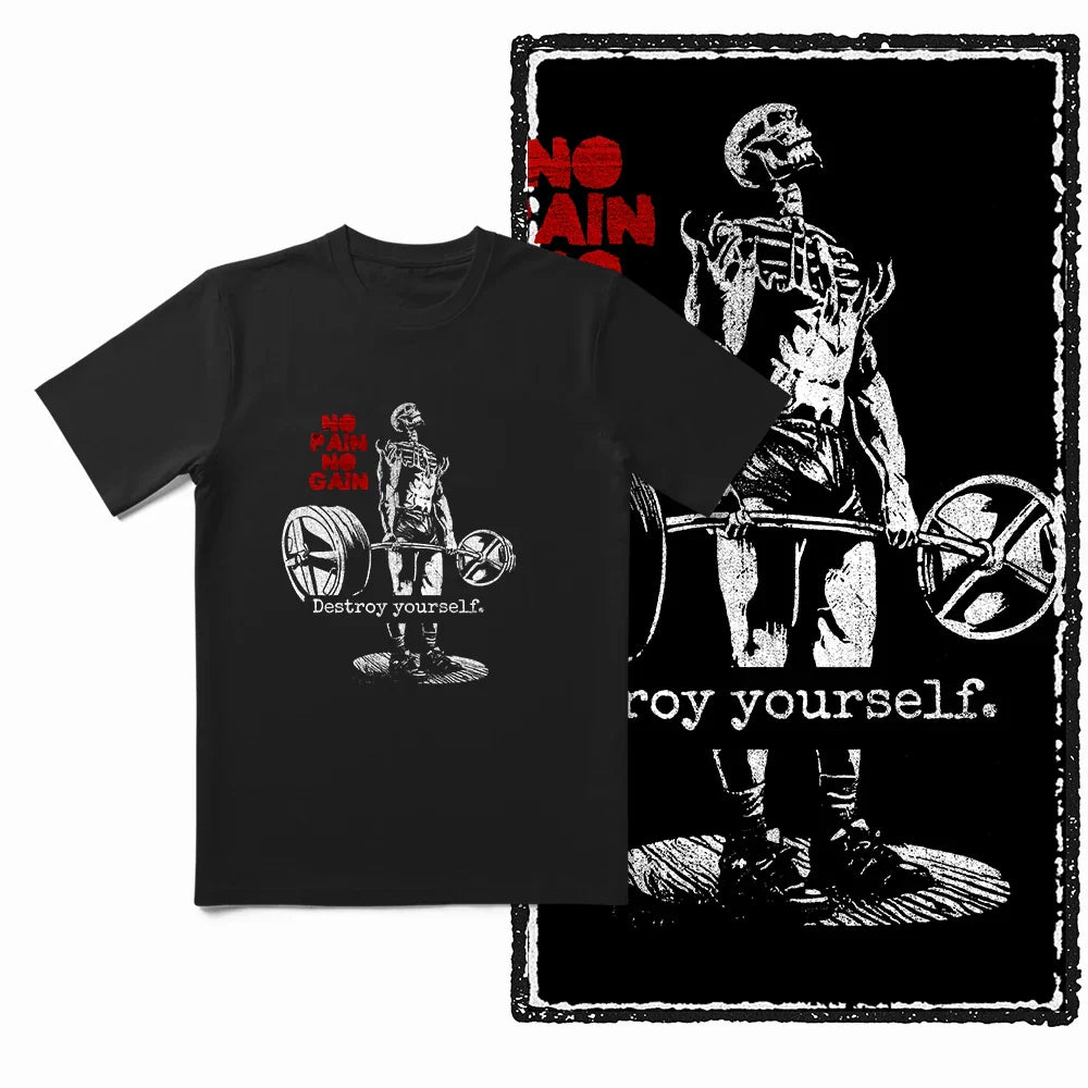 Coolmind YG Body building gym Cotton Exclusive Graphic Men T shirt for men cotton Big Size Cool BLACK men's novelty tee shirt