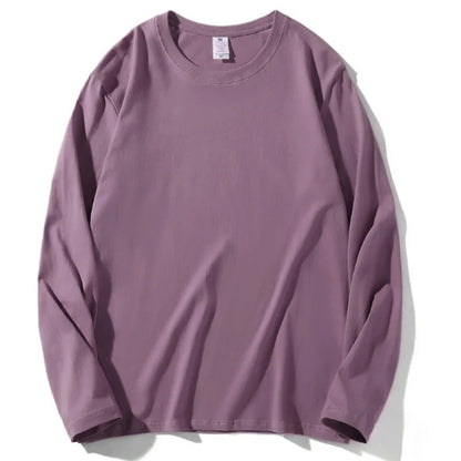 2026 Autumn Women Leisure Cotton Daily Long Sleeve Tops Lady Versatile Round Neck Baggy Clothes Female Concise Solid T-shirts