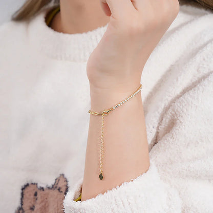 2mm Moissanite Tennis Bracelets With Gra Certificate S925 Sterling Silver Plated 18k Gold Paper Clip Bracelet For Women