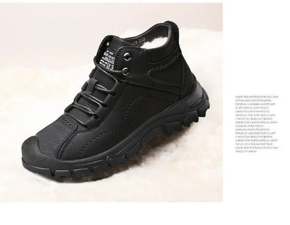 Winter New Cotton Shoes Plus Fleece Thick Casual Sports Shoes Men's High Top Leather Shoes Fashion Snow Boots
