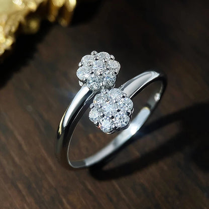 GRA Certified 2.5mm Flower Moissanite Wedding Rings for Women 100% s925 Sterling Sliver Ring Jewelry Wholesale