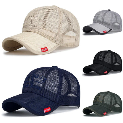 Summer Mesh Baseball Cap for Men Adjustable Visor Hat Quick Dry Breathable Sun Hats For Women Men snapback Outdoor Sports caps