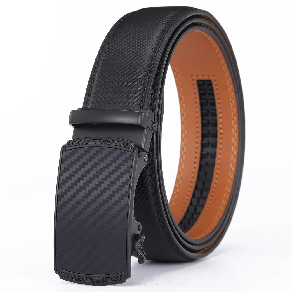 Men Leather Belt Alloy Automatic Buckle Male Belt Man Fashion Belts Genuine Leather Luxury Belts for Men Business Designer Blue