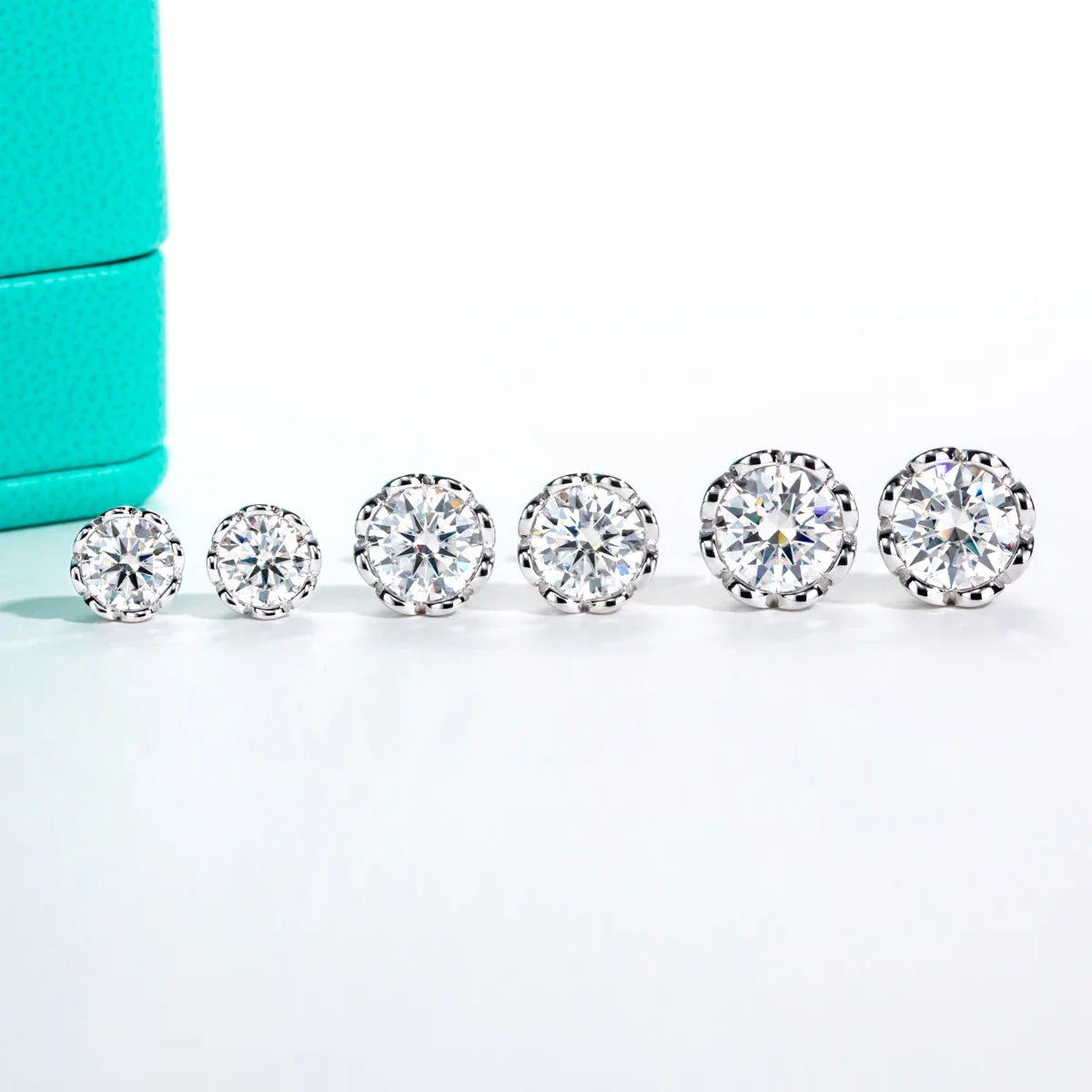 2cttw-6cttw Moissanites Diamond Earrings 925 Sterling Silver D Color VVS1 Moissanite Classic Stud Earrings For Woman
