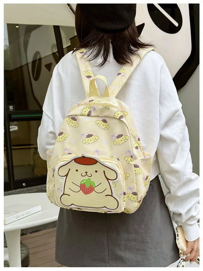 Anime Cartoon Kuromi Melody Cinnamoroll Backpack Boys Girls Cartoon Hello Kitty Kawaii Canvas Fashion Children's Schoolbag
