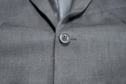 3pcs Men's Classic Solid Color Suit Set Long Sleeve Blazer with Button Details Non-Stretch Fabric Regular Fit for All Seasons