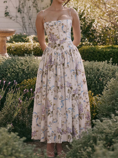 Summer Clothes for Women Midi Elegant Dress 2025 New Arrivals White Floral Print Holiday Dress