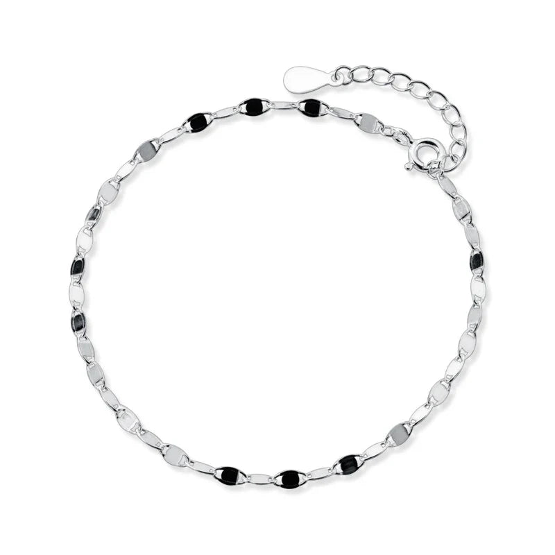 Hight Quality 925 Sterling Silver Simple Sequins Bracelet & Bangle For Women Adjustable Bracelet Fine Jewelry Party Gift