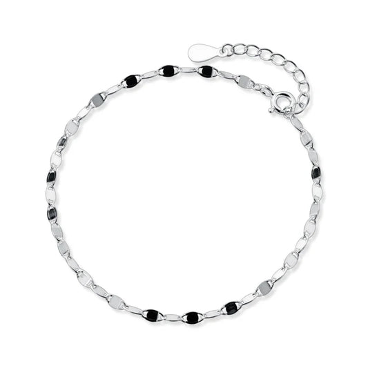 Hight Quality 925 Sterling Silver Simple Sequins Bracelet & Bangle For Women Adjustable Bracelet Fine Jewelry Party Gift
