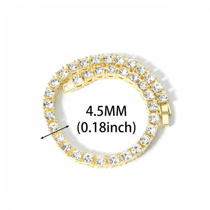 Classical 4MM Tennis Chain Iced Out Bracelet Necklace Men Fashion Hip Hop Jewelry Women 8/16/18/20/24inch Choker Punk Party Gift