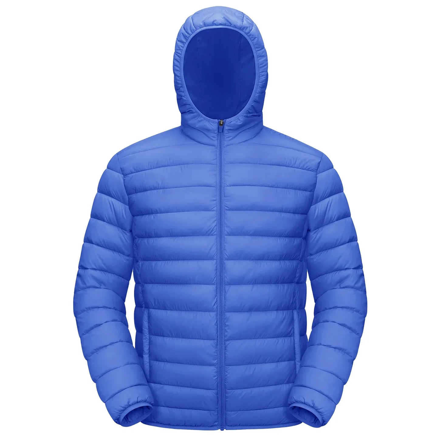 Lightweight Puffer Jackets Mens Water-Repellent Hooded Quilted Jacket Insulated Jacket Padded Coat Male Windbreaker