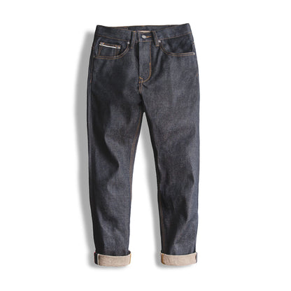 Retro 11.6oz Selvedge Raw Denim Jeans Tapered Regular Fit Cotton Jeans with Zipper Fly High Quality Versatile Men's Pants