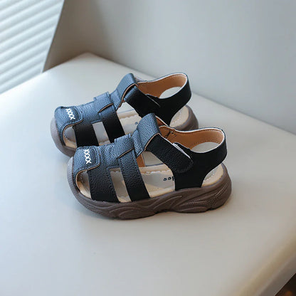 Summer Sport Sandals For Children PU Leather Vintage Boy's Sandals Soft-soled Anti-slippery Kid's Sandals Fashion Summer Shoes