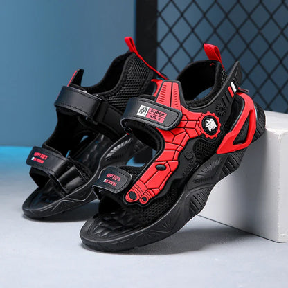 Kids Mecha Robot Style Closed Toe Sandals Adjustable Straps Breathable Summer Shoes for Boys Outdoor Beach Casual Sports Sneaker