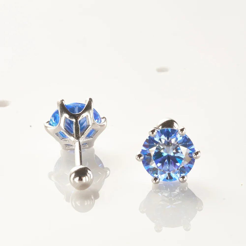 0.5-2ct Moissanite Screw Stud Earrings D Color 925 Sterling Silver Diamond Earrings For Women Wedding Fine Jewelry