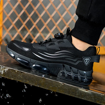 Rotary button new safety shoes for men, anti-impact and anti-piercing work shoes, fashionable men's sports shoes Tactical Boots