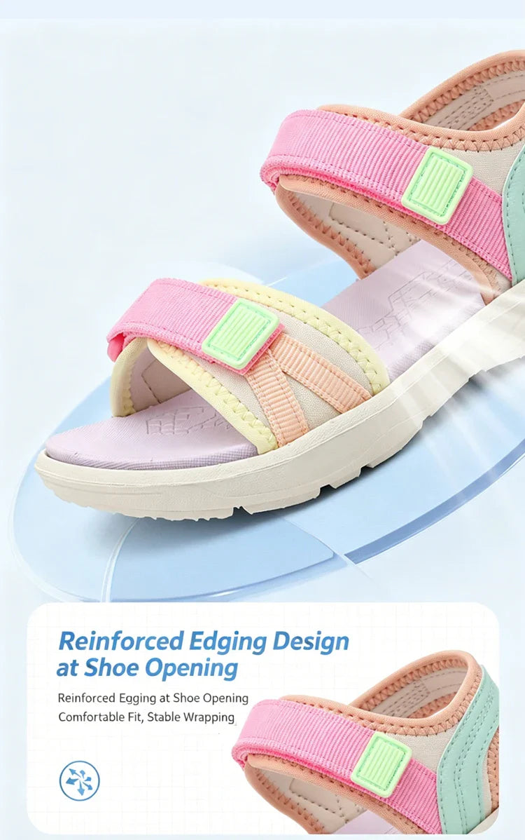 Children Casual Flat Sandals For Girls Summer Beach Shoes Breathable Open Toe Non-Slip Outdoor Kids Walking Sandials