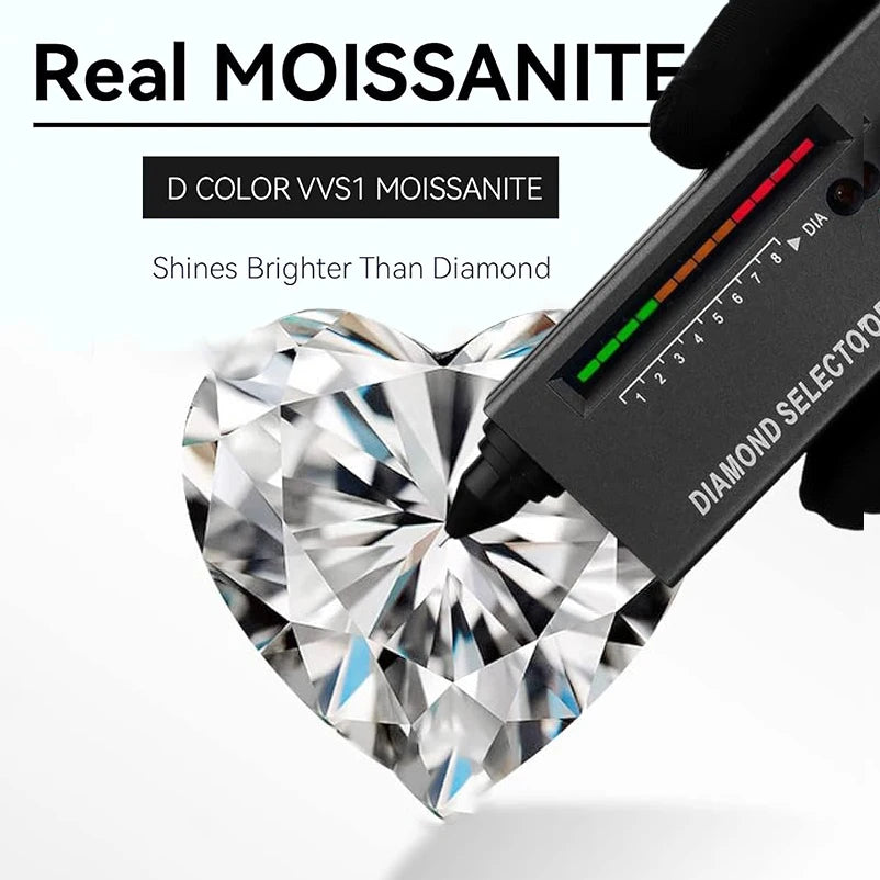 Pink Heart Moissanite Necklace Earring Set 2ct with Certificate Passed Diamond Test Women Jewelry Gift S925 Silver