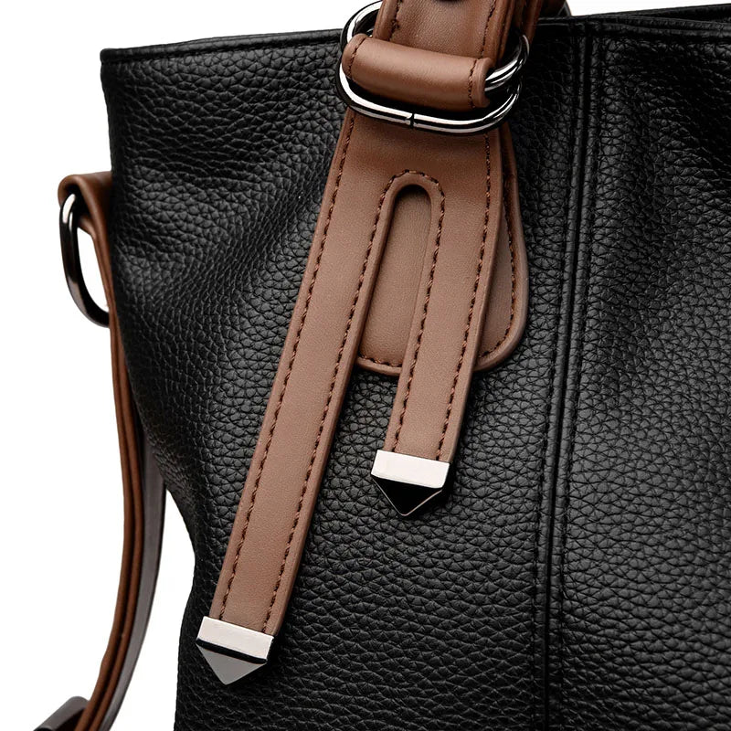 100% Cow Leather Handbag Women Genuine Leather Shoulder Bags Natural High Quality Cowhide Crossbody Large Capacity Messenger Bag