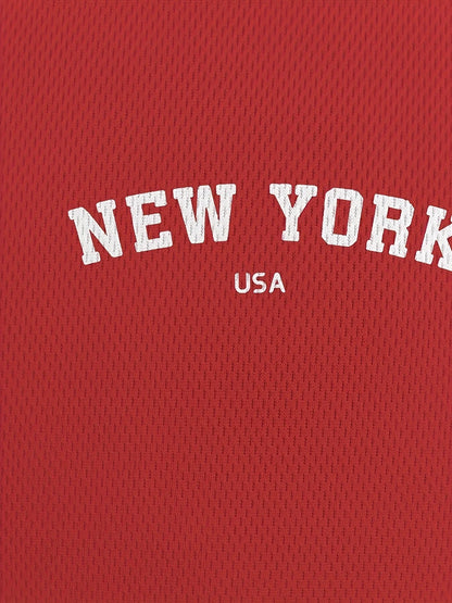 Men's Summer 100 Cotton Fashionable Casual Loose Large New York USA Letter Printed Round Neck Short Sleeve T-shirt Top