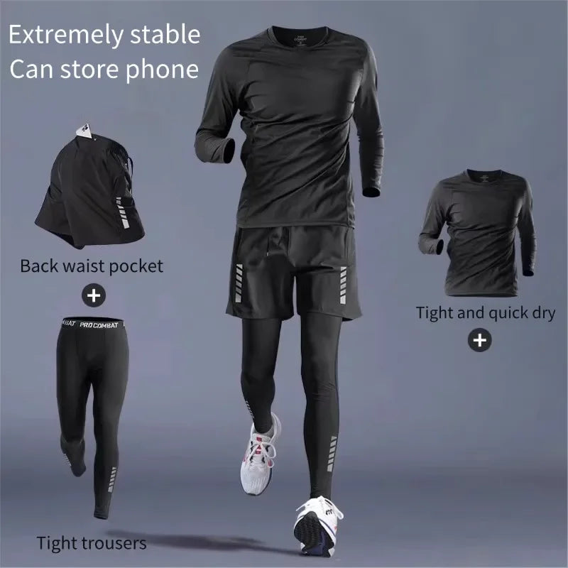 2025 new sports suit, men's running gear, suitable for leisure and outdoor fitness