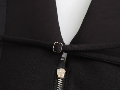 2025 Summer Women’s Sleeveless Zip Front Vest | Lapel Waistcoat for Office Casual Outing | Black/White Daily Versatile