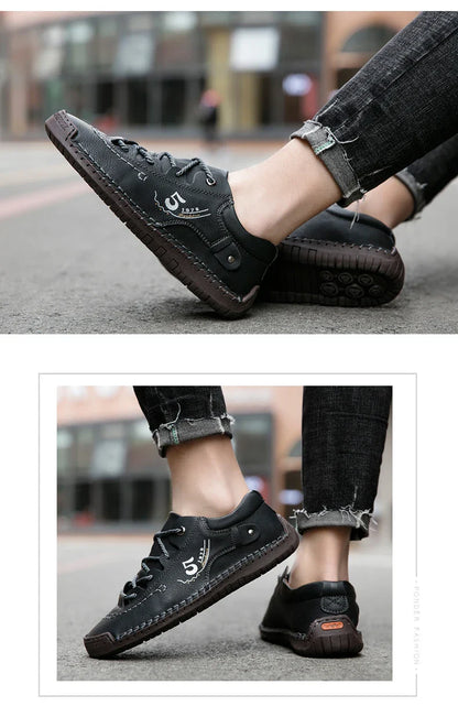 Men Leather Casual Shoes Outdoor Comfortable High Quality Fashion Soft Homme Classic Ankle Non-slip Flats Moccasin Trend