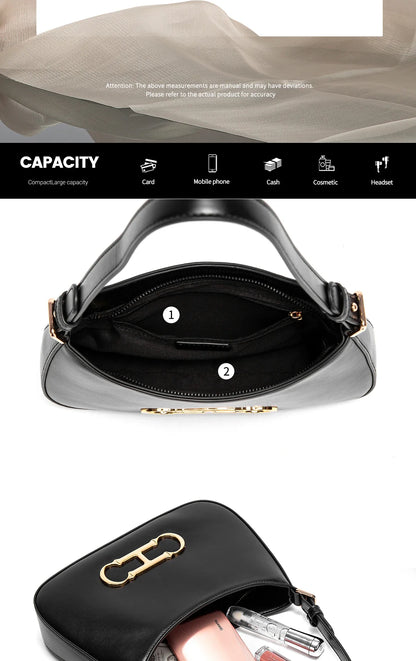 Retro Style Pure Colour Design Fashion Classic Women's Handbag Leisure Simple Match Women's Shoulder Bag