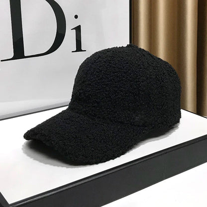 Winter Hats For Women Baseball Caps Plush Thickened Warm Baseball Cap Female Casual Solid Color Fashion Design Outdoor