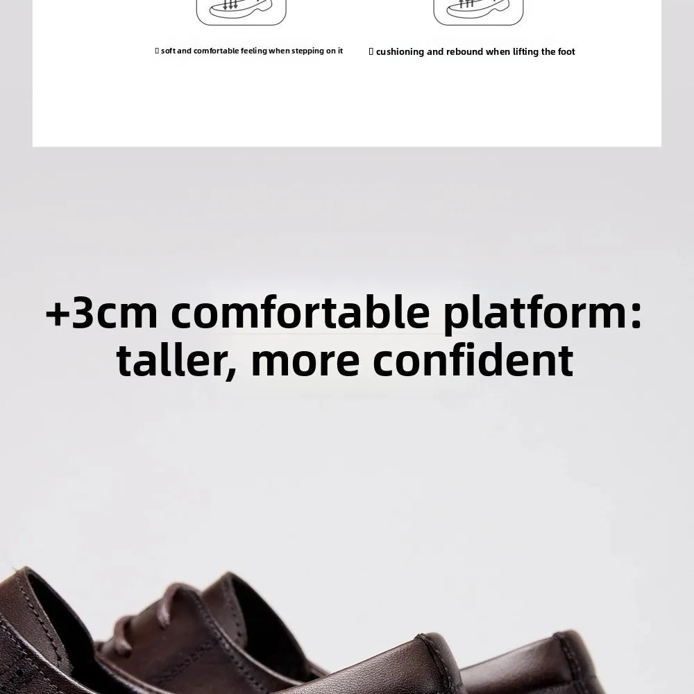 Golden Camel Men's Derby Shoes 2026 Business Casual Soft Sole Leather Shoes Brand Design Soft Soles Non-slip Velvet Warm Loafers