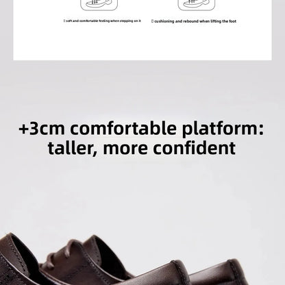 Golden Camel Men's Derby Shoes 2026 Business Casual Soft Sole Leather Shoes Brand Design Soft Soles Non-slip Velvet Warm Loafers