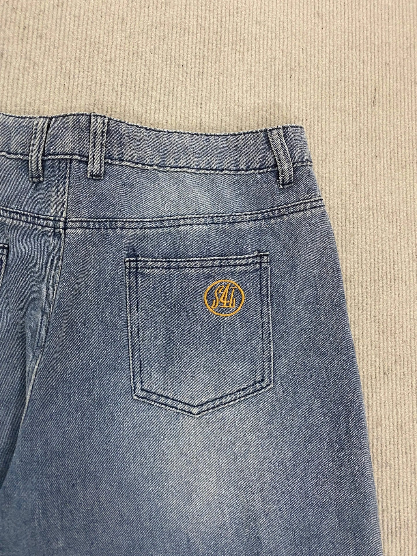 Calça jeans unissex estilo casual de rua, estilo ins, corte reto, lavagem envelhecida retrô, usada, novidade primavera 2026, street style americano.