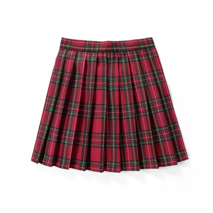 Summer Women High Waist Pleated Plaid Skirts Mini Tennis Skirt Harajuku JK Japanese School Uniform Short A-Line Mini Skirt Girl