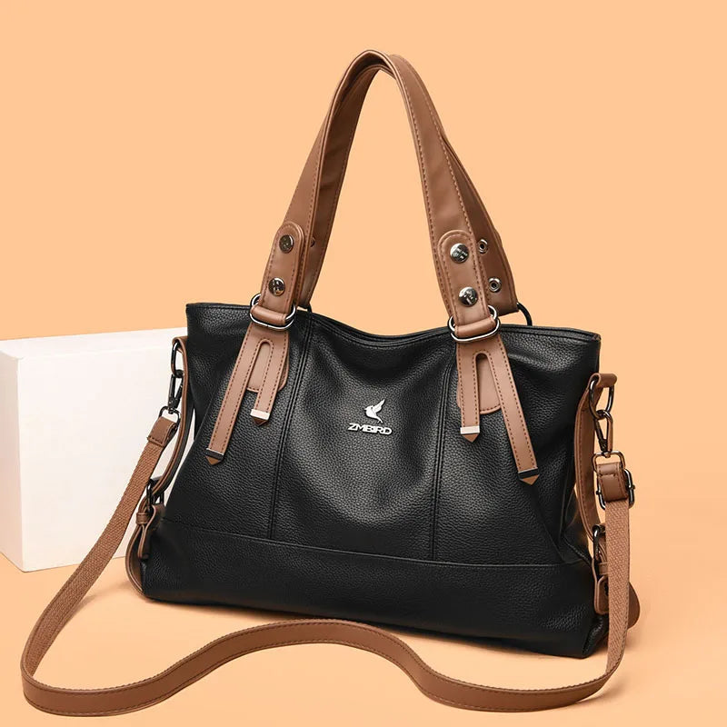 100% Cow Leather Handbag Women Genuine Leather Shoulder Bags Natural High Quality Cowhide Crossbody Large Capacity Messenger Bag
