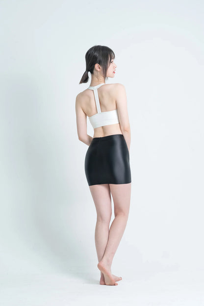 satin glossy Skirt Elastic Smooth Gloss Tight Skirt Oil Solid Color Half Skirt Satin glossy Wrap Hip Short Skirt