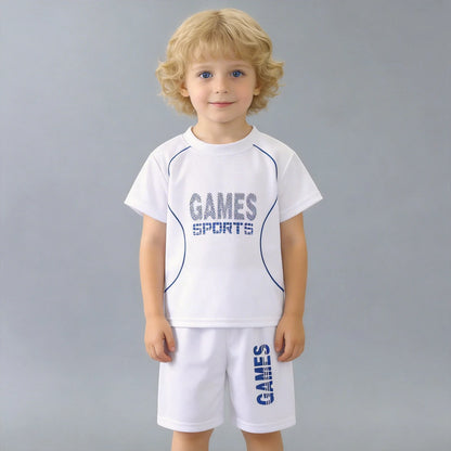 1Set Children's Quick-drying Sports Suit Boys Girls Running Tee Kid Casual Short Sleeves And Shorts Breathable Basketball Sets