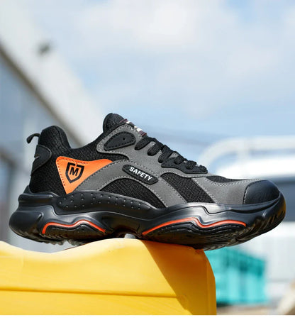 Slip On Safety Shoes Work Boots Steel Toe Men Non-Slip Lightweight Breathable Industrial Shoes Anti shock Protective Boots