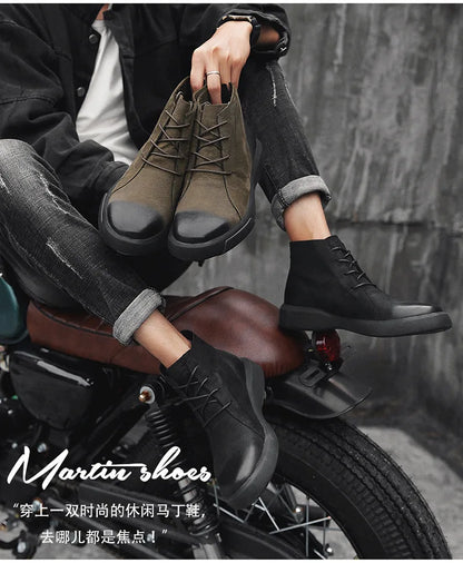 Men's Chelsea Cotton Boots Winter Men's Genuine Leather Shoes High Top Men Plush Sapato Social Masculino Zapatos Para Hombres