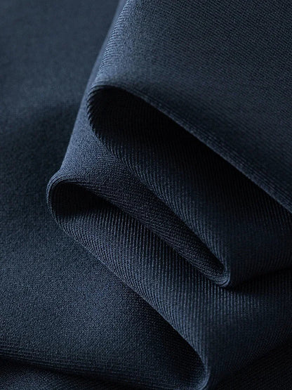 2025 New Arrival Women Zipper Waist Office Lady Elegant Grey Skirt Pleated Design Navy Blue Color Long Skirt Daily Outfits