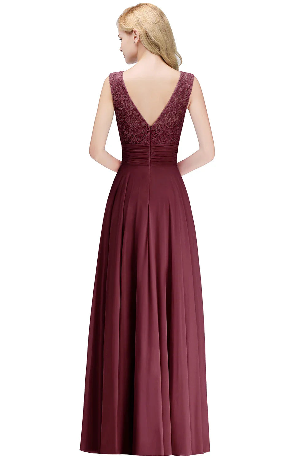 Chiffon Lace Long Evening Dresses For Women 2023 Dusty Pink Sexy V Back Formal Party Prom Gowns With Sashes Vestido De Fiesta