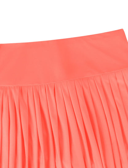 Women's Fashion Stretchy Sporty Pleated Gradient Wide Waist High Waist Pleated Skirt