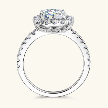 8mm 2ct Moissanite Halo Ring Certified 925 Sterling Silver Engagement Rings For Women Girls Wedding Party Jewelry Gift