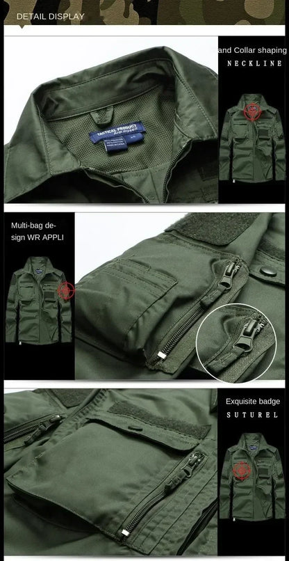 Summer Tactical Sets Mens Outdoor Breathable Multiple Pockets Combat Training  Long Sleeve Shirts Cargo Pants Suits Male