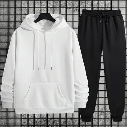 2025 New in Men's Sportswear Solid Color Hoodie + Sweatpants Urban Casual Fashion Tracksuit Fall/winter Comfort Warm Soft Outfit