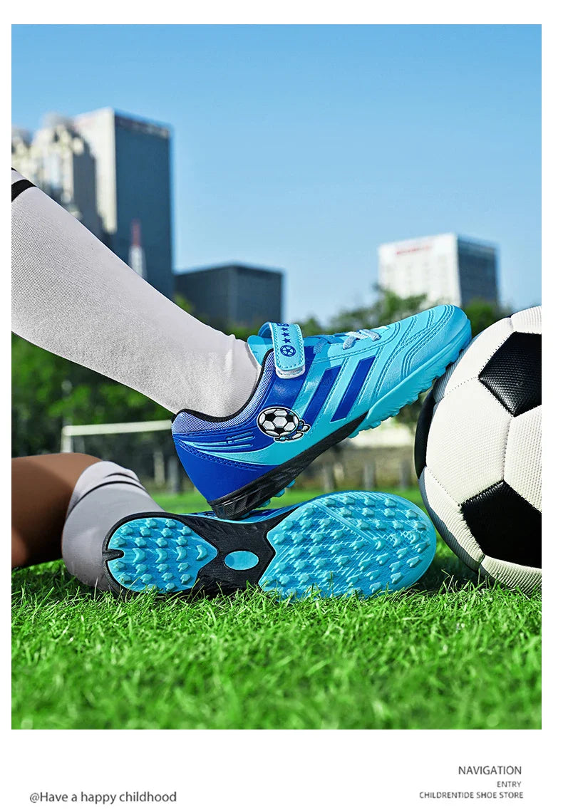 New Kids Turf Football Boots Training Shoes Soccer Shoes Drop Shipping Professional Match Grass Ultralight Cleats Boys Non-Slip