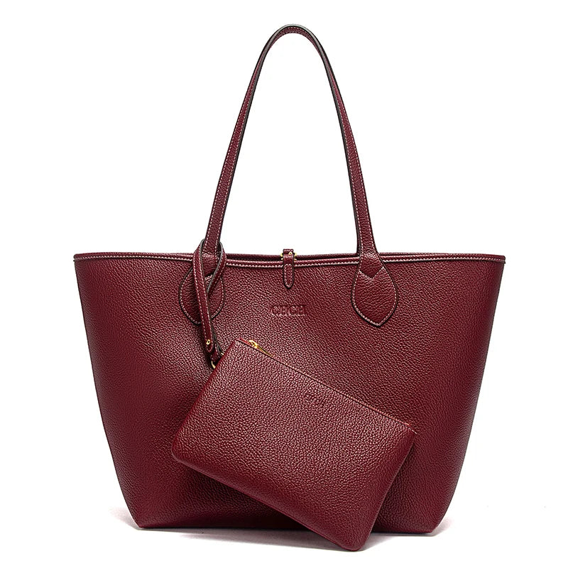 Women's Tote Bag 2025 Autumn New Coffee Color Handbag Double sided Mother Child Casual Shopping Bag