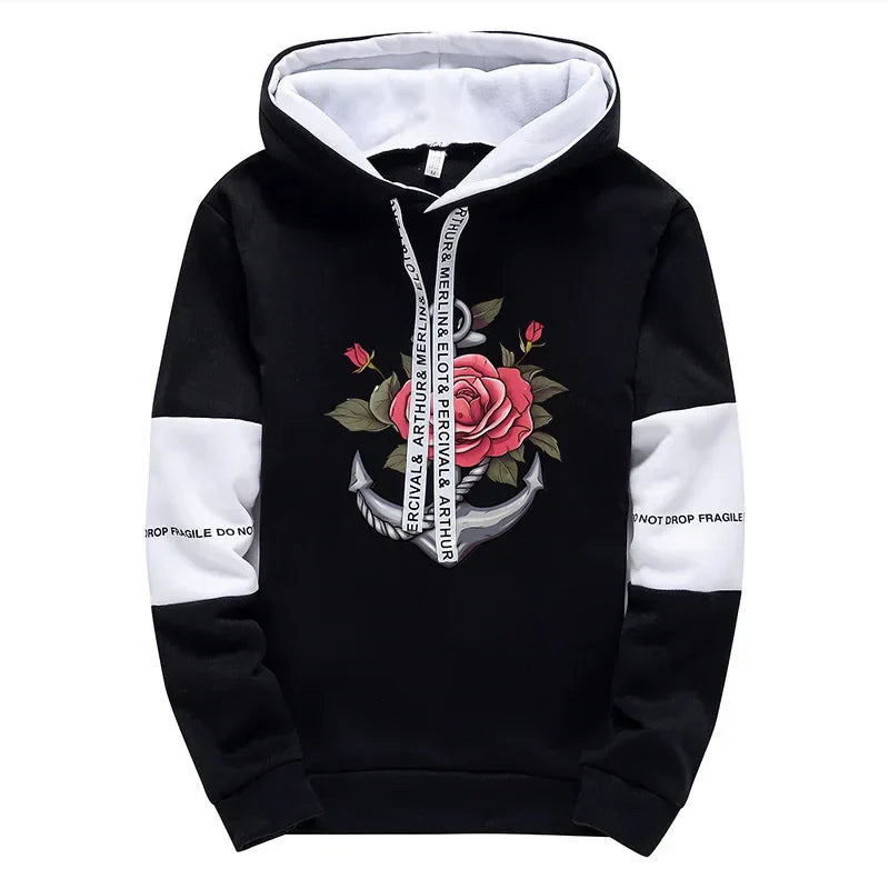 Mens Tracksuit Retro Pattern Printing  Single Piece Sweatshirts Sweatpants Casual Office Home Hoodie Pants Sports Mens Clothing